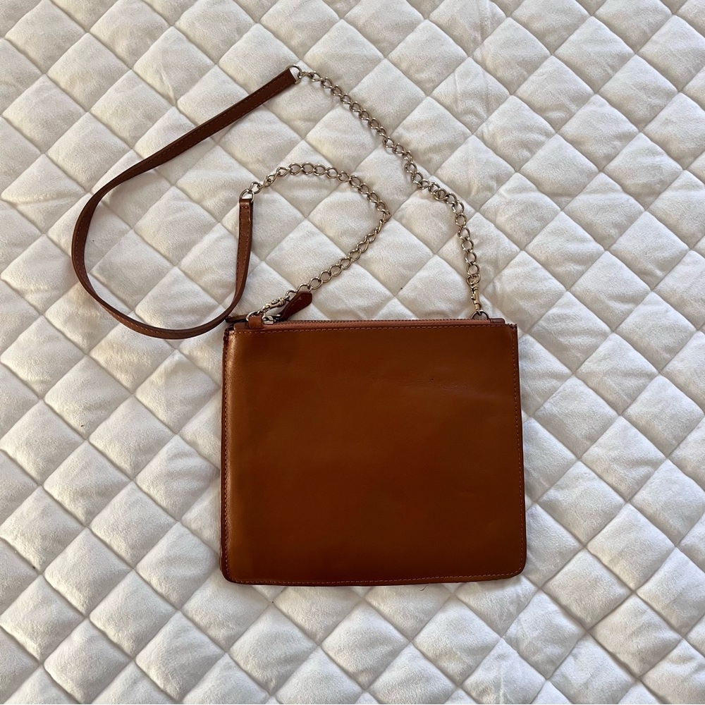 Punto Fibbia Brown Leather Studded Multi pocket Crossbody Handbag